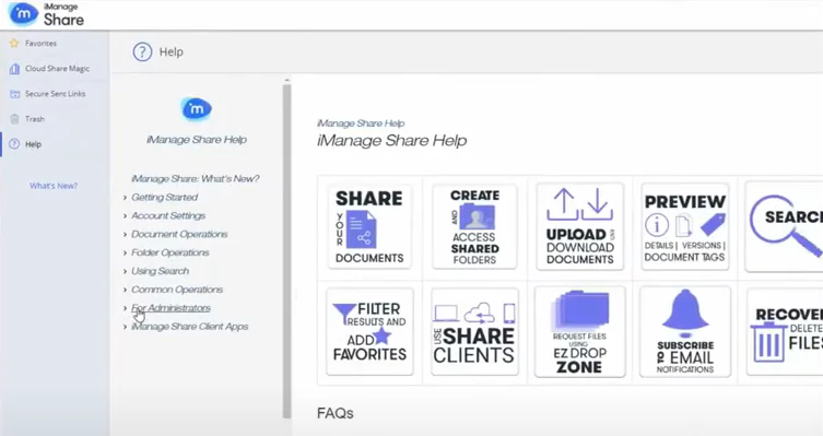 screenshot of iManage Share